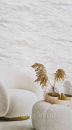 Шпалери вінілові на флізеліні AdaWall Omega1.06х10 абстракція хвиля зрізу каменю бежеві пісочні срібло 23207-1 Київ