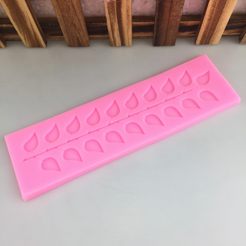 Силіконовий молд Листя 162 на 48 мм рожевий Київ - фото 8