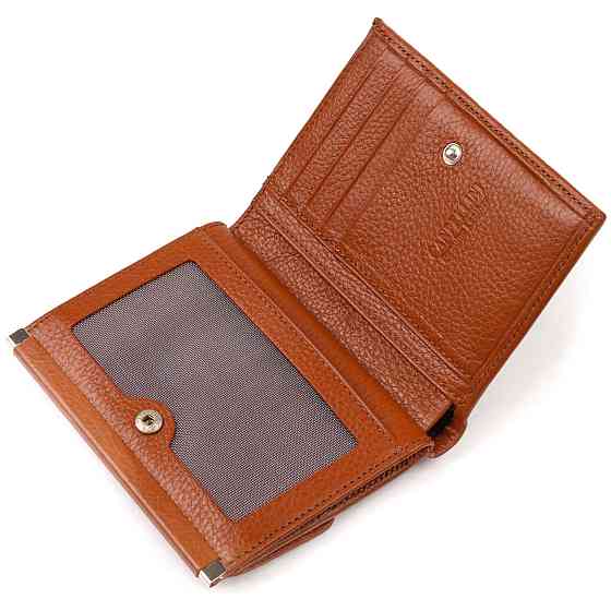 Зручний гаманець для жінок середнього розміру з натуральної шкіри CANPELLINI 21811 Коричневий Київ