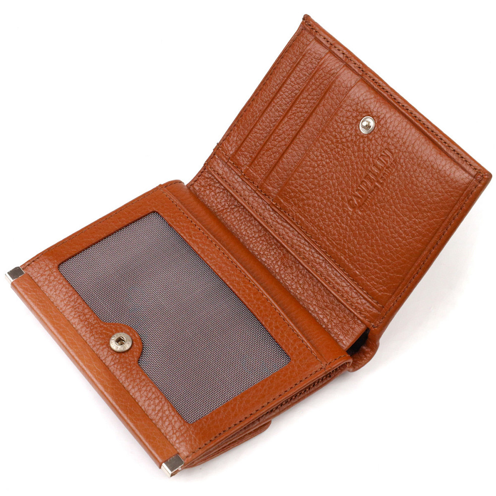 Удобный кошелек для женщин среднего размера из натуральной кожи флотар CANPELLINI 21811 Коричневый Киев - изображение 6