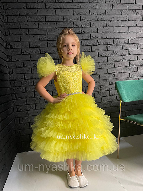 Желтое нарядное платье на девочку костюм Солнышко, Цыпленок, Уточка, Одуванчик Кривой Рог - изображение 1
