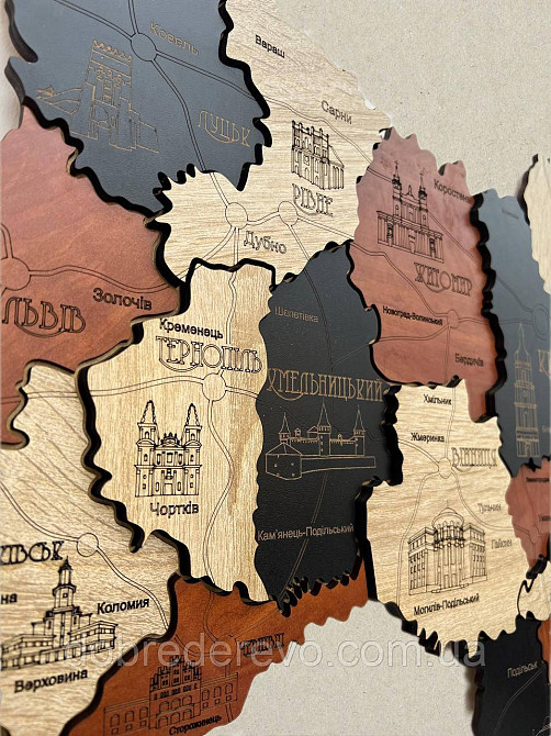 Дерев'яна карта України "Козацька" 100х700 Вижниця - фото 4