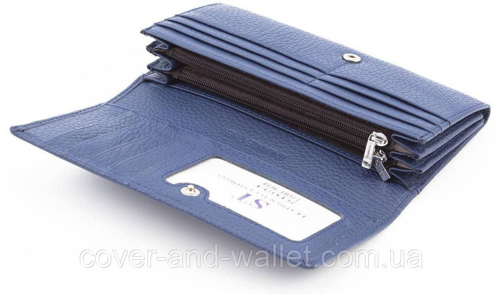 Жіночий шкіряний гаманець середнього розміру на кнопці ST Leather Київ - фото 5