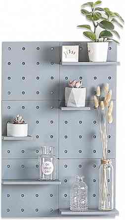 Подвесная настенная панель Skadis полка-органайзер на стену со сменными крючками серая Винница