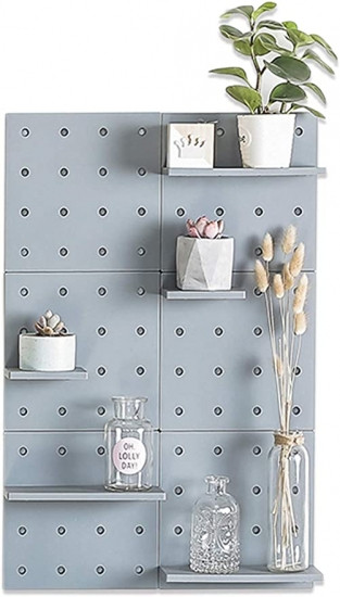 Подвесная настенная панель Skadis полка-органайзер на стену со сменными крючками серая Винница - изображение 3