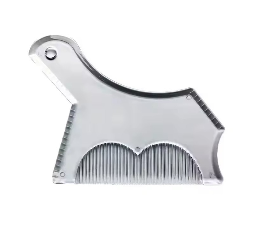 Шаблон для бороди з гребінцем трафарет для бороди та вус стайлер триммер для бороди прозорий Київ - фото 2