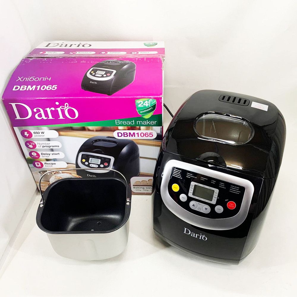 Хлебопечка с регулируемой корочкой DARIO DBM 1065 600 Вт, 19 програм, Хлебопечь дисплей XB-53 Львов - изображение 7