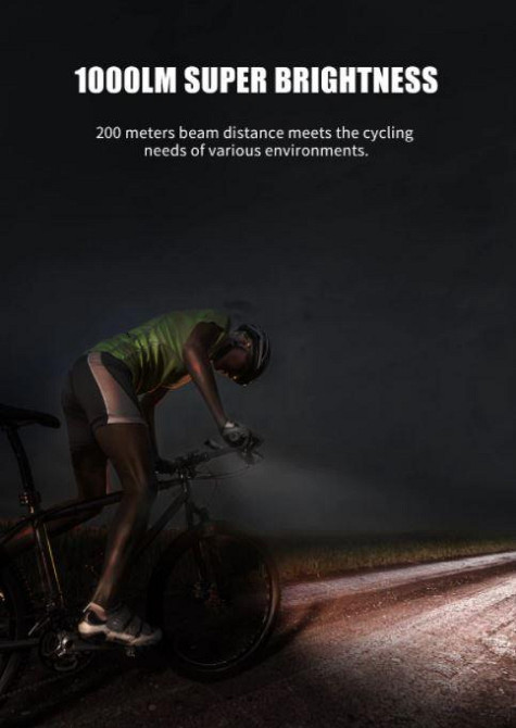 Велосипедний ліхтар (велофара) Gaciron V9M-1000 Люмен USB батарея 4000mAh (Чорний) Київ - фото 10
