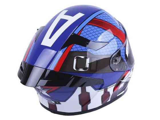 Шолом мотоциклетний інтеграл MD-821, синій із зіркою, size XL Мукачево