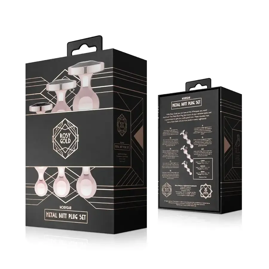 Набор анальных игрушек Rosy Gold - Metal Butt Plug Set 3 Pieces Львов - изображение 8