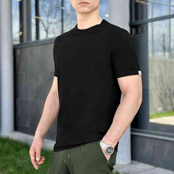 Мужская хлопковая футболка Pobedov Peremoga черная Киев