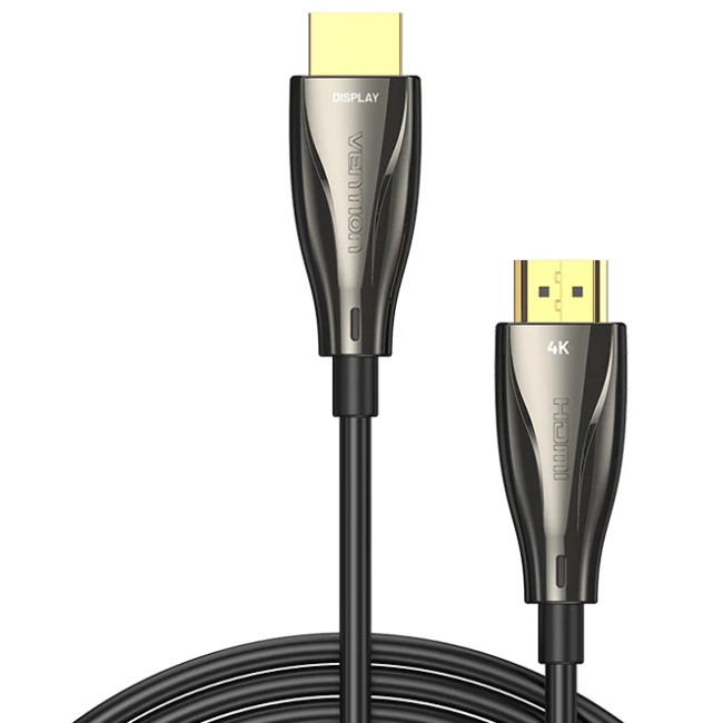 Кабель HDMI M - M, 20.0 м, V2.0, Optical 4K 60Гц 18Gbps Dolby 7.1 PVC Black Zinc Alloy Vention Винница - изображение 2
