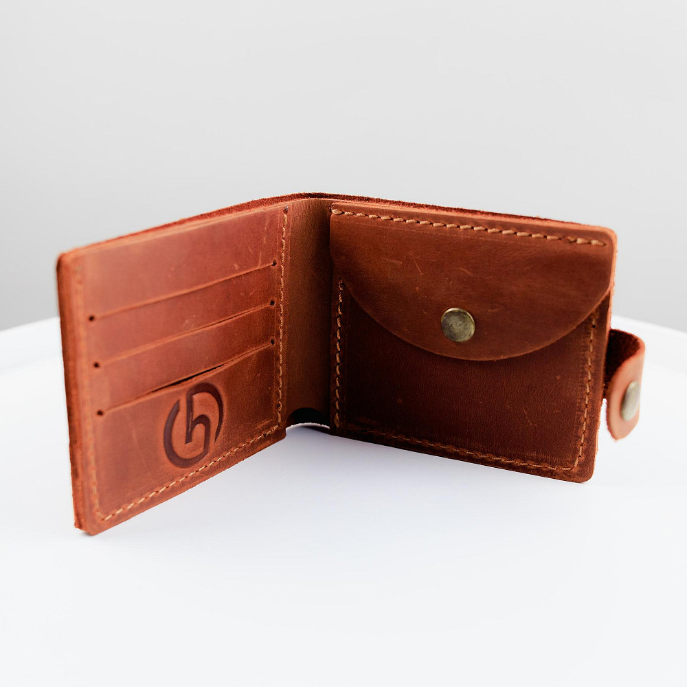 Класичний гаманець Skill із натуральної шкіри Crazy Horse SH117 (Світло-коричневий) Суми - фото 3