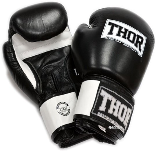 Боксерские перчатки Thor Sparring Leather 16 oz Black-White Киев - изображение 2