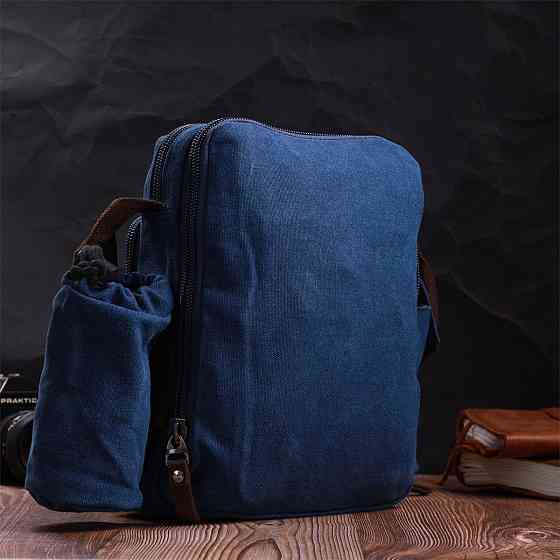Чоловіча текстильна сумка з чохлом для води Vintage 22211 Синій Київ