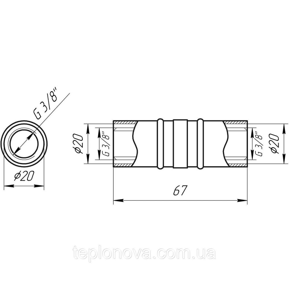 Муфта промежуточная пресс APE AP 103 20х20 ITALY Черновцы - изображение 3