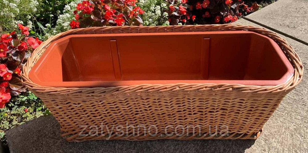 Плетена підставка для квітів на підвіконня Київ - фото 4