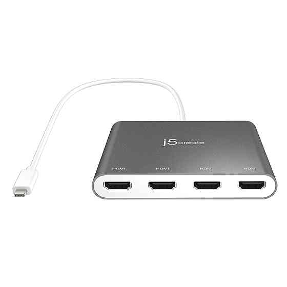 Адаптер J5create USB-A — 4 HDMI (M/F), Silver (JCA366-N) ( 11912 ) Харків
