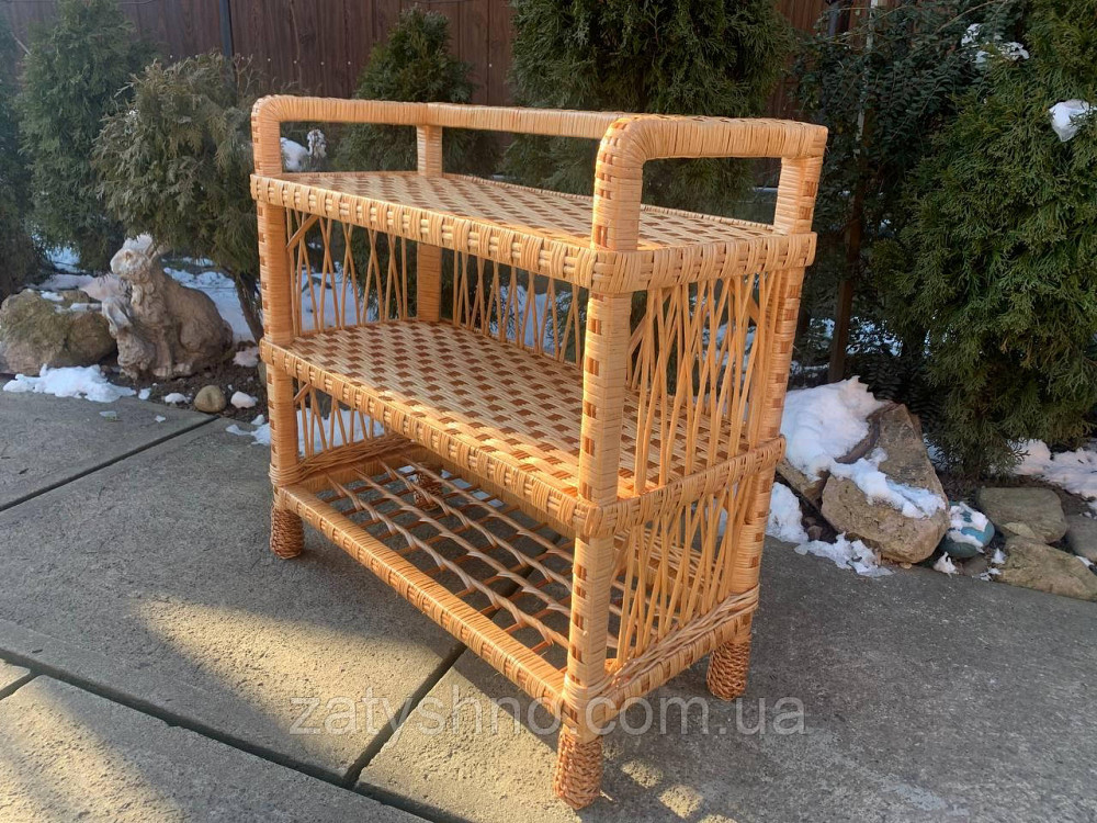 Полка для обуви из лозы на 3 яруса натурального цвета Киев - изображение 8