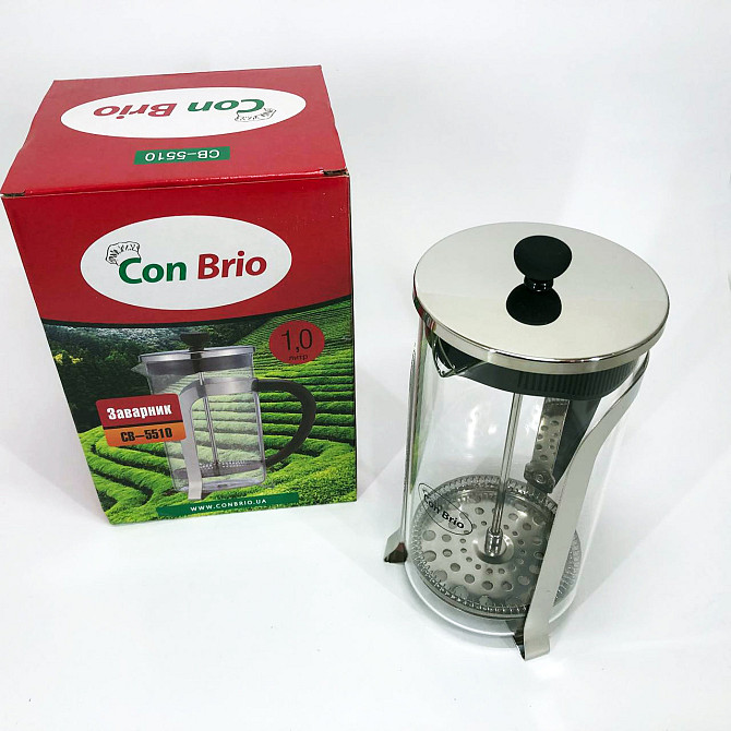 Заварники для чая и кофе Con Brio 1000 мл CB-5510, Заварник френч-пресс, Ручной френч прес TR-407 для чая Киев - изображение 2