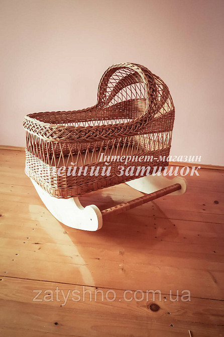 Плетене колиска ліжечко натуральне на полозах Київ - фото 5