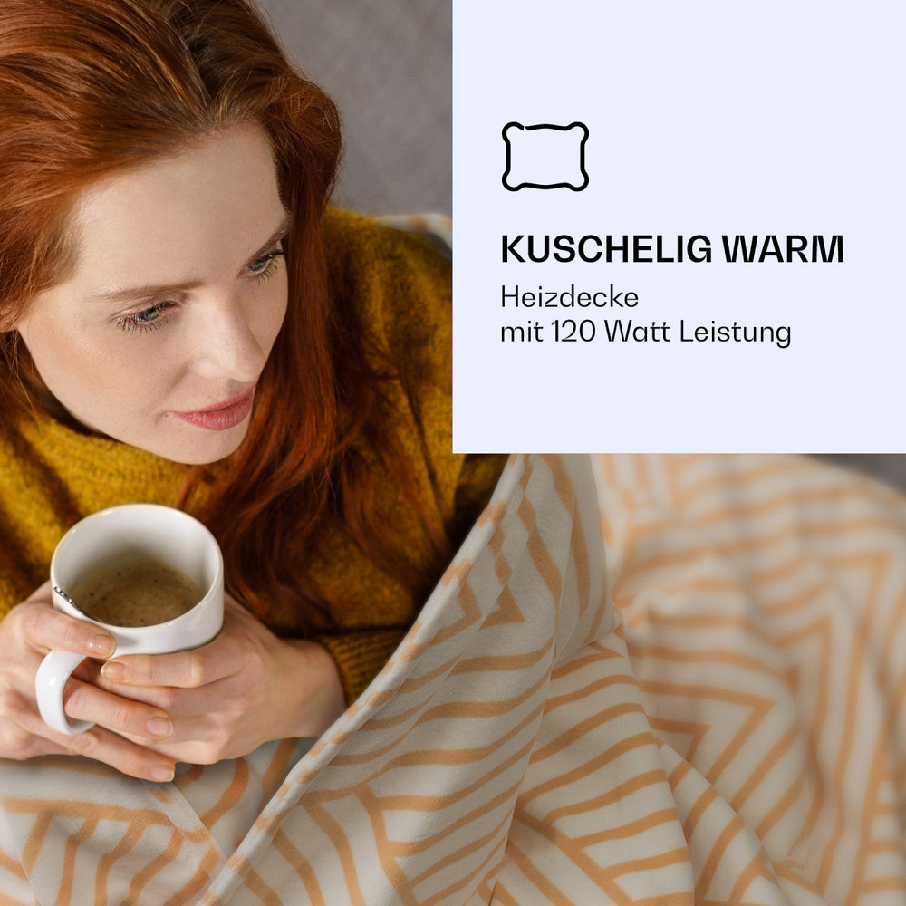 Доктор Watson XXL електрична ковдра 3 рівні потужності можна прати 200x180 см мікро плюш бежевий з малюнком Рівне - фото 2