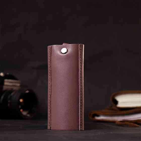 Чарівна жіноча шкіряна ключниця на кнопках GRANDE PELLE 11641 Пудровий Київ