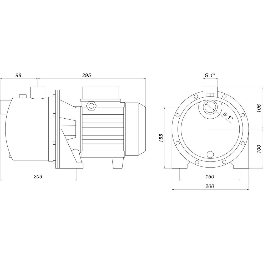 Насос центробежный M-97-N PL нерж. 0,55 кВт SAER (3,3 м3/ч, 45 м) (000015653) Киев - изображение 8