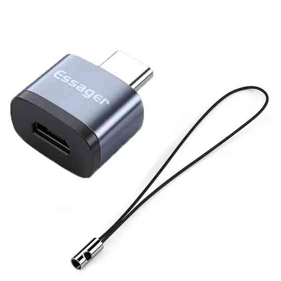 Адаптер Essager EZJMC-SRC0G Soray OTG Micro Female to Type-C Male (Сірий) Николаев
