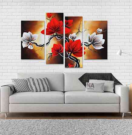 Модульная картина Абстракция Цветы Art-111_4 Киев