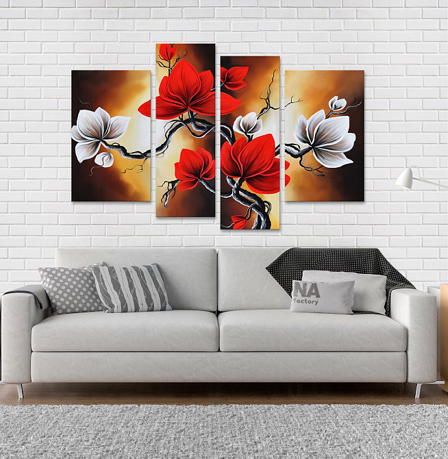 Модульная картина Абстракция Цветы Art-111_4 Киев - изображение 2