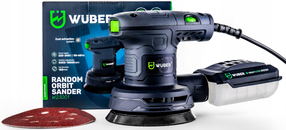 Шліфмашина ексцентрикова Wuber 350Вт 220-240В 125мм (Польща) Київ - фото 5