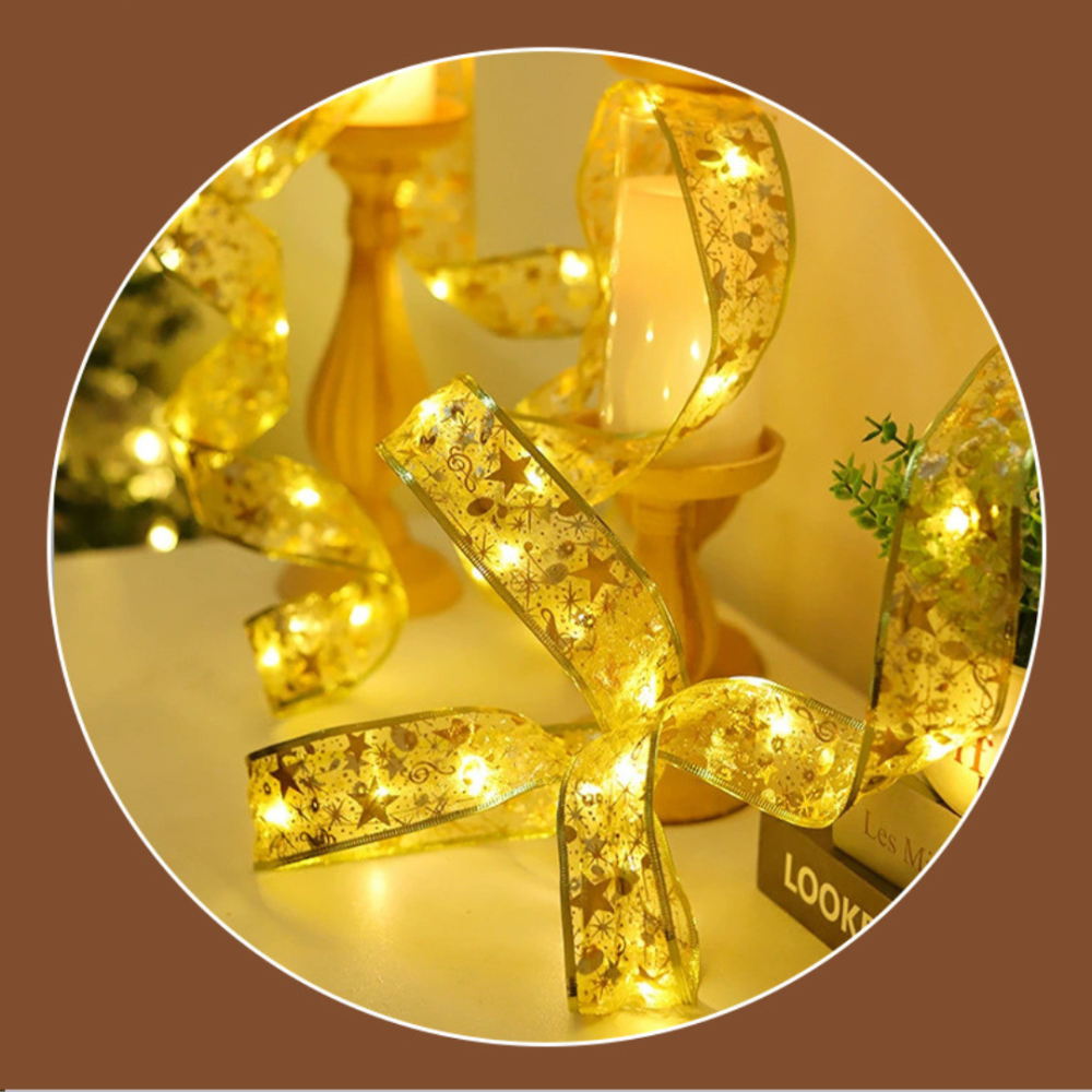 Светодиодная Гирлянда Золотая лента 1м 10 лампочек для декора, рождественских инсталляций Одесса - изображение 3