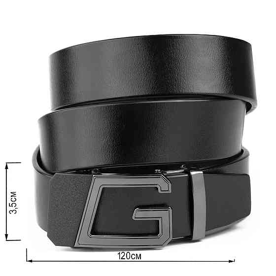 Ремінь чоловічий з пряжкою автомат Vintage 20322 Чорний Київ