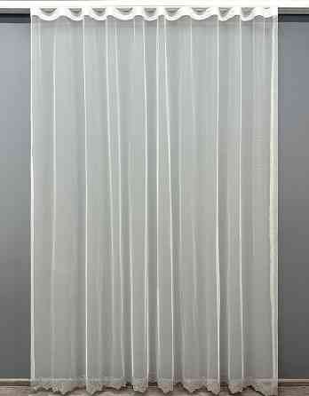 Тюль VR-Textil 1829т Грек-сетка с вышивкой и люрексом цвет Молочный с серым 280х270 см (40-176) Киев