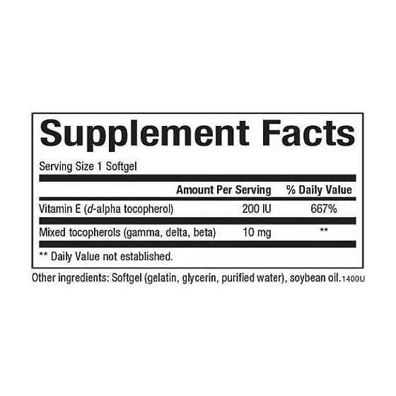 Витамин Е (d-альфа-токоферол) Natural Factors Mixed Vitamin E 134 mg (200 IU) 90 гел капс Киев