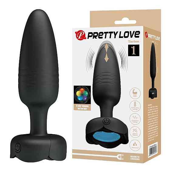 Анальный вибратор Pretty Love Tarion с мерцающей подсветкой, черный, 12.5 х 3.4 см Sex Aura Киев