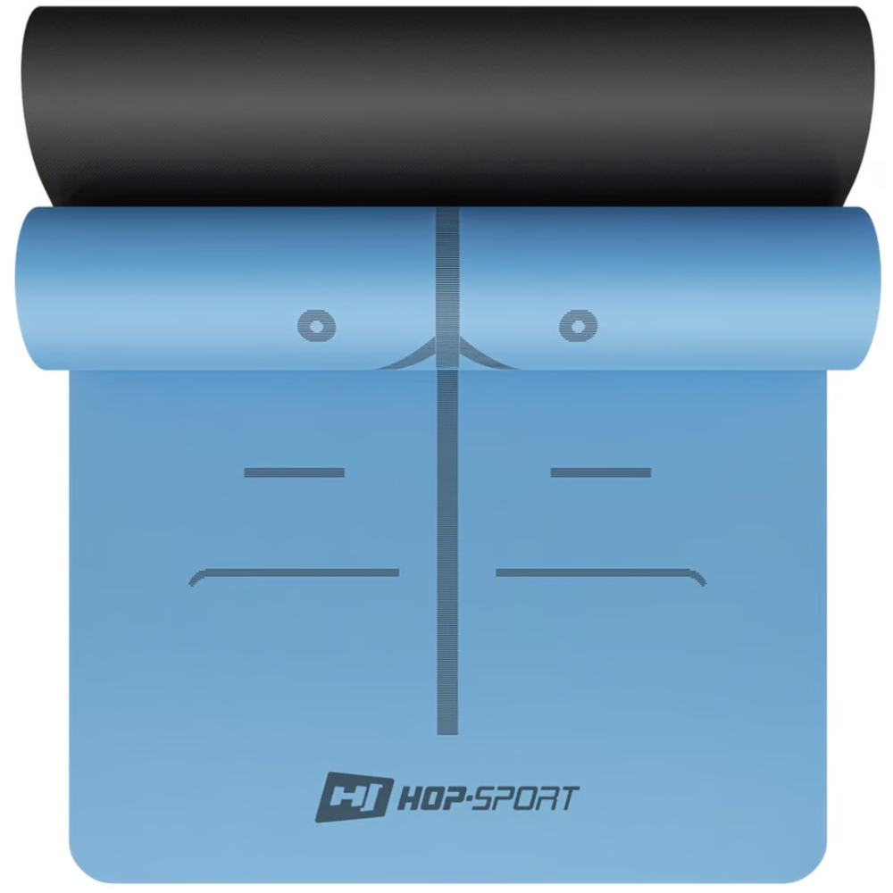 Йога-мат Hop-Sport PU 0,5см 183 x 68см HS-P005GM темно-синій Київ - фото 1
