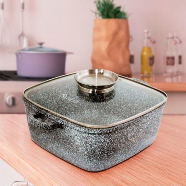 Казан квадратный UNIQUE UN-5208 6.1л с крышкой гранитным покрытием 28 см Одесса - изображение 2