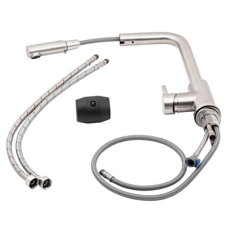 Смеситель для кухни Lidz Aria 015FL1 с выдвижным изливом (k35) LDARI015FL1NKS34944 Nickel Харьков - изображение 8