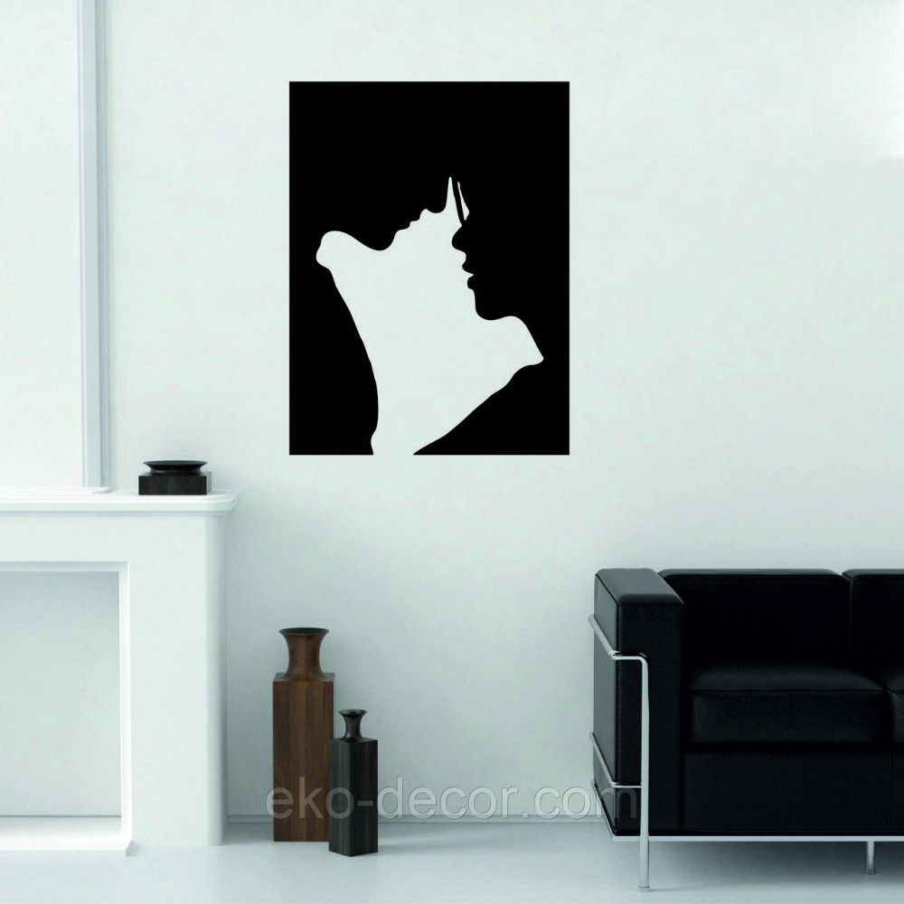 Декоративне настінне 3D Панно «Силует пари», Декор на стіну з об'ємом 70*52 см, Чорний Київ - фото 4