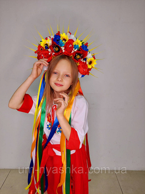 Віночок ободок з квітами "Сценічний зі стрічками" Кривий Ріг - фото 9