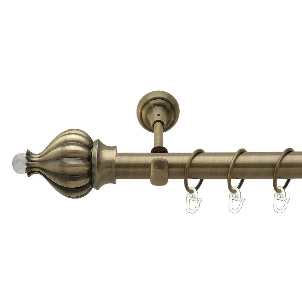 Карниз Orvit Таджа-Кристал металевий однорядний відкритий Антик 25 мм 160 см (7524289) Львів - фото 1