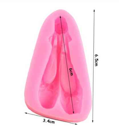 Молд силиконовый Пуанты 65 на 34 мм розовый Киев