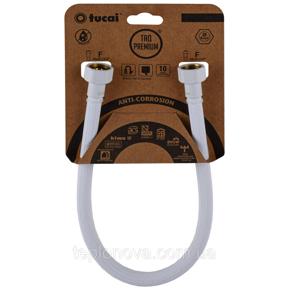 Шланг водяной TUCAI TAQ PREMIUM GRIF 1/2″x1/2″ BВ 0,3м.АНТИКОР. ACB HG-1212-300  (Белый Мат) 209971 Черновцы - изображение 1
