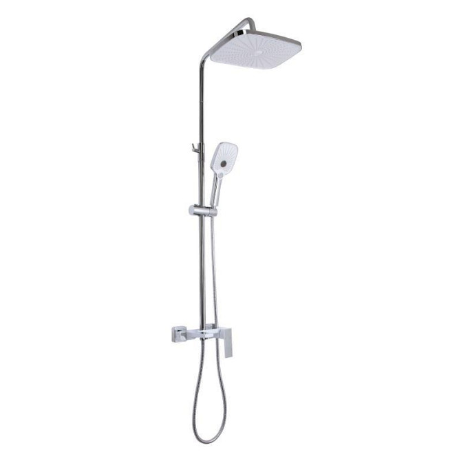 Душевая система из латуни Qtap Gemini на три потребителя (с изливом) QTGEM111CRW45687 Chrome/White Харьков - изображение 1