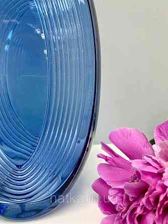 Ваза скляна 11,5*8,5*26,5 см Марокко" синє товсте скло Київ