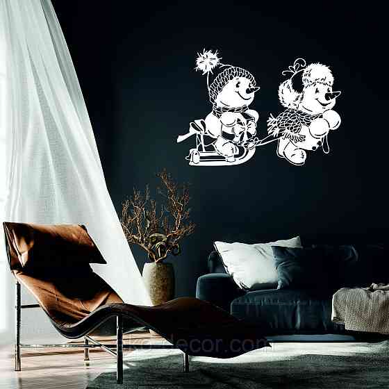 Декоративное настенное Панно «Снеговик», Декор на стену 70*50 см Киев