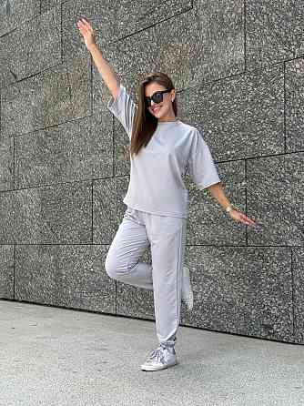 Спортивный костюм женский футболка и штаны джогеры Серый M-L Харьков