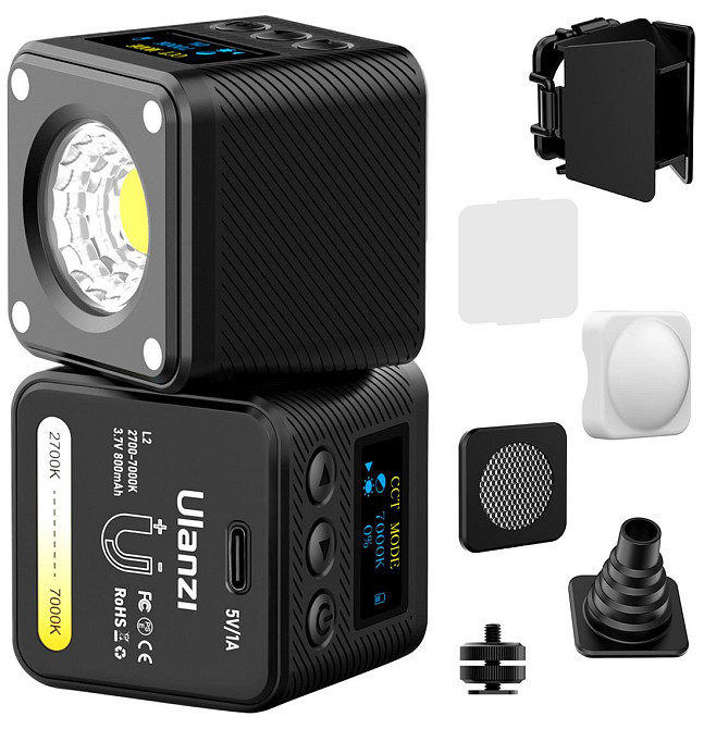 Свет постоянное компактное карманное мини-куб Bi-Color 2700-7000К COB CRI 95+ Ulanzi L2 Киев - изображение 2